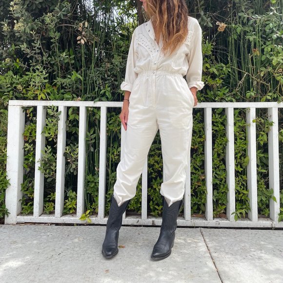 NWT OVERLOVER white jumpsuit (size s) - Picture 1 of 7